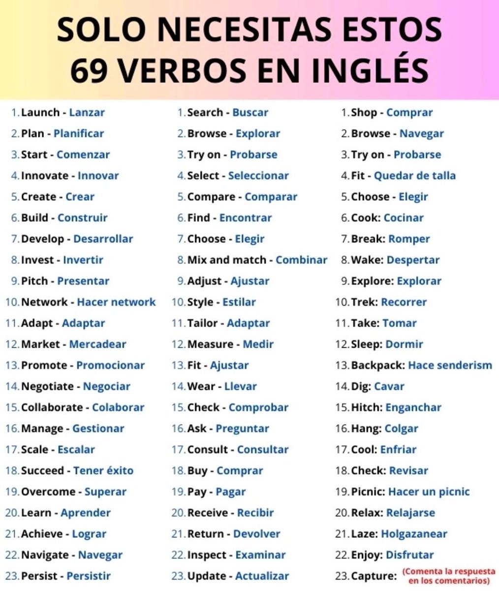FirenoxEnglish's tweet photo. No hacen falta mil verbos ni un curso caro. Con sesenta y pico ya te manejas 👇 https://t.co/YoCumeg8Bm
