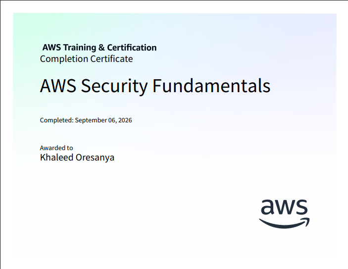 walcott_iam's tweet photo. 🎉🔐 Completed the AWS Security Fundamentals course on Skill Builder!

IAM, MFA, password policies, access keys—all the essentials for securing the cloud.

#AWS #CloudSecurity #AWSSkillBuilder https://t.co/U4ElSoXFTN