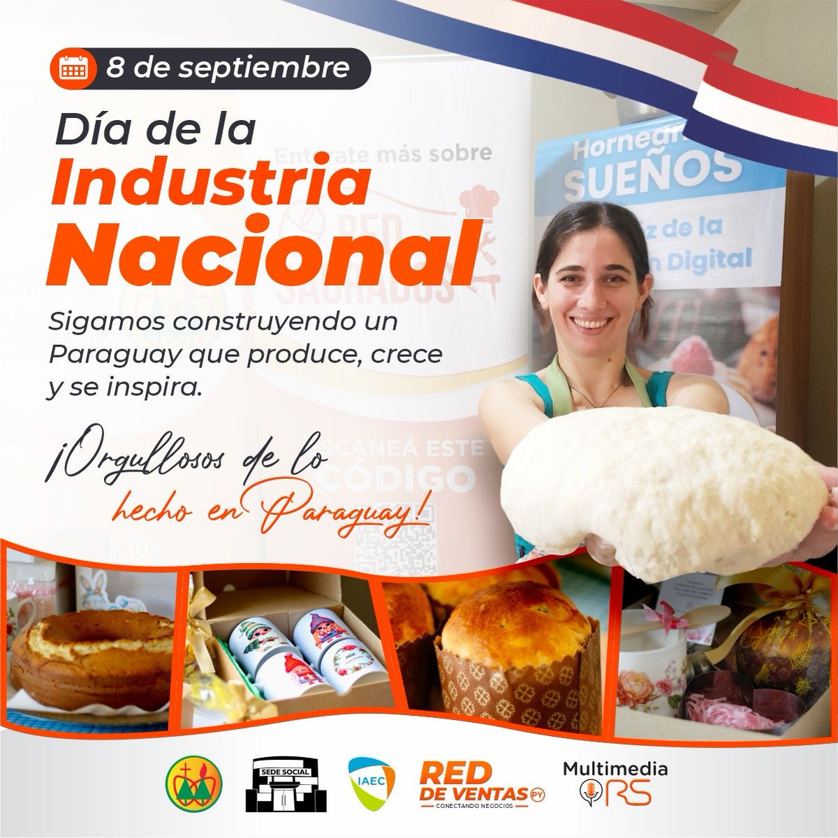 RedSagrados's tweet photo. 🇵🇾 Día de la Industria Nacional

✨ Sigamos construyendo un Paraguay que produce, crece y se inspira.
Cada producto hecho en nuestro país representa trabajo, sueños y oportunidades para miles de familias. 

🇵🇾 ¡Orgullosos de lo hecho en Paraguay!

#DíaDeLaIndustriaNacional https://t.co/CGwGZiqckZ