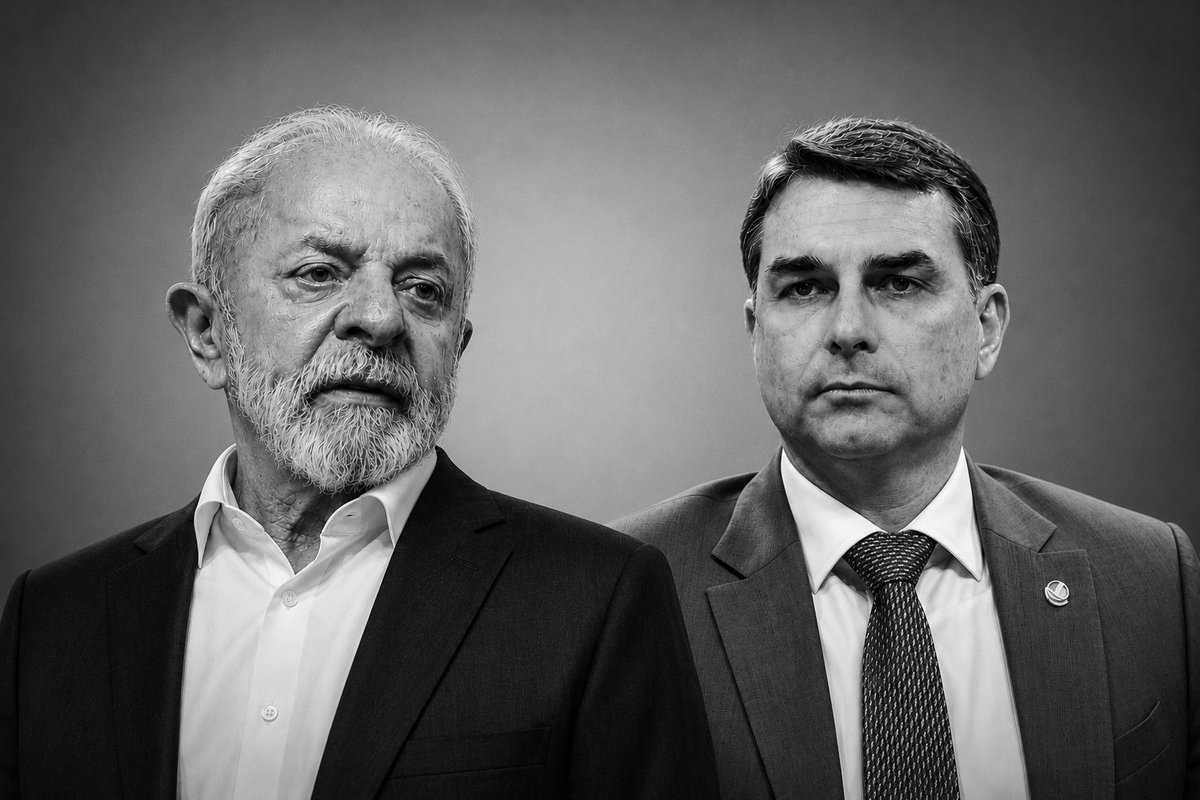 exame's tweet photo. AtlasIntel: Lula tem 8,9 pontos de vantagem sobre Flávio Bolsonaro no 2º maior colégio eleitoral
https://t.co/JlUTke6hx7 https://t.co/qHfdKwBloJ