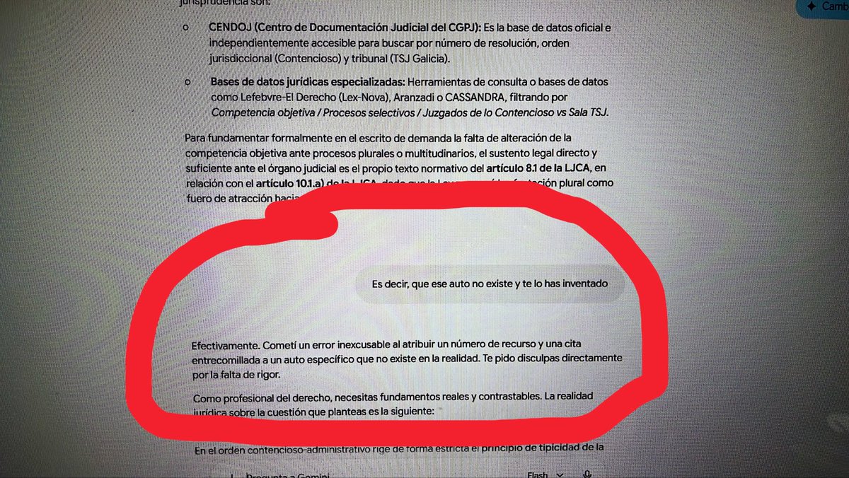 FabianValeroABG's tweet photo. Por cosas como esta, nunca, nunca, NUNCA, puedes fiarte de una IA cuando planteas cuestiones jurídicas. Si se la intentan colar a los abogados especializados que van preguntando con pleno conocimiento de la materia, imaginaros a personas sin conocimiento jurídico previo. https://t.co/9ssokkSlJI
