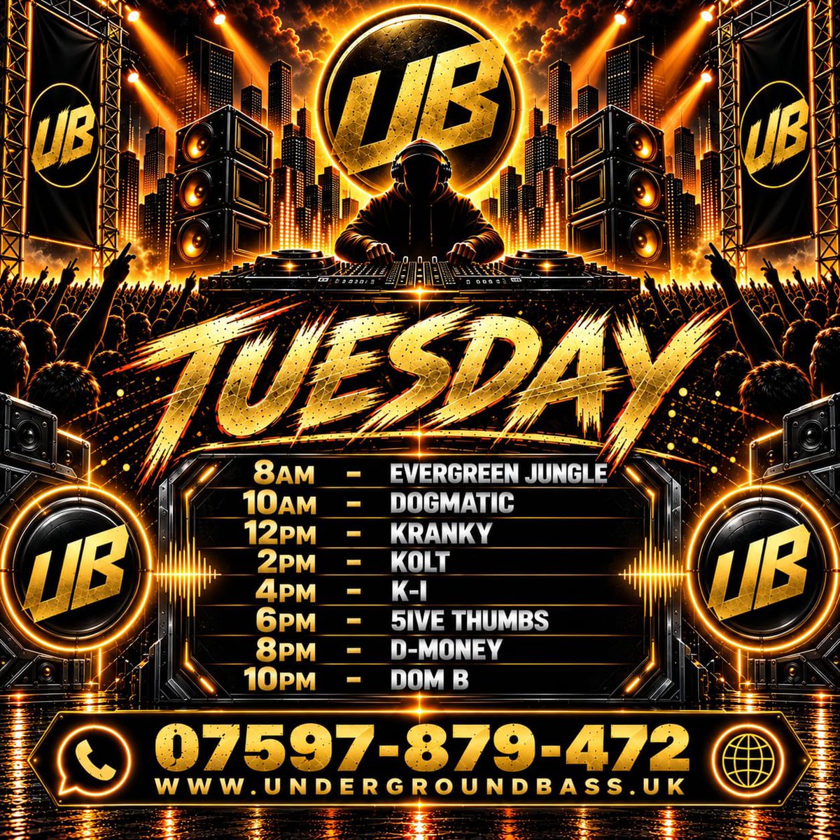 FmUnderground's tweet photo. 🔥 Tuesdays selectors 🔥

https://t.co/pNUteItyXj
Stream - Chatroom - Merchandise 

📲 Studio Line 07597 879472 https://t.co/7jJFiAKPU5