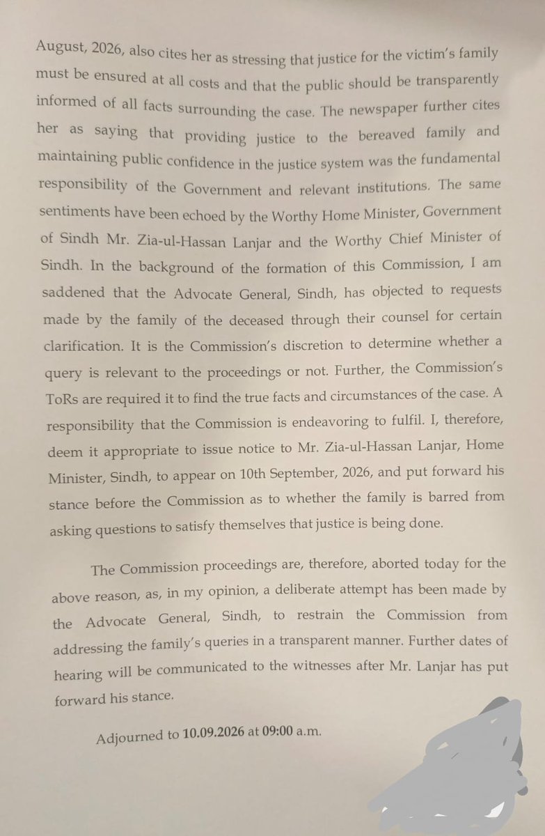 MJibranNasir's tweet photo. Firsr Sindh Govt denied JIT request of #MirRaza's family &amp; presented Judicial Commission as the only viable solution. Now when conduct of Senior Police Officials is coming under scrutiny before the Commission, AG  Sindh office deemed it fit to interrupt proceedings. Deplorable! https://t.co/BvoIM2NNg4