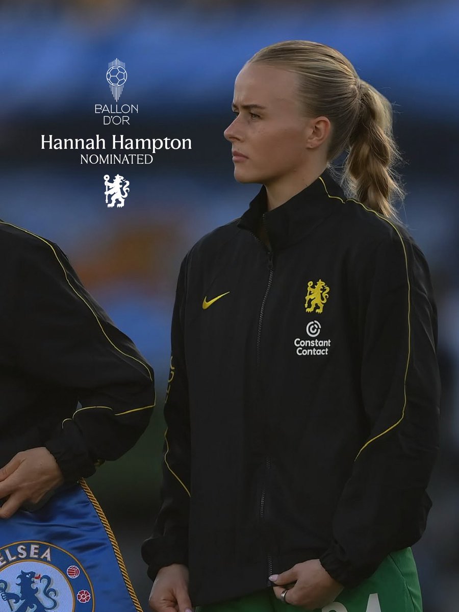 ChelseaFCW's tweet photo. Hannah Hampton has been nominated for the Goalkeeper of the Year 2026. 🏆

Well deserved, HH! 👏

#BallonDor https://t.co/8ud4inbczi