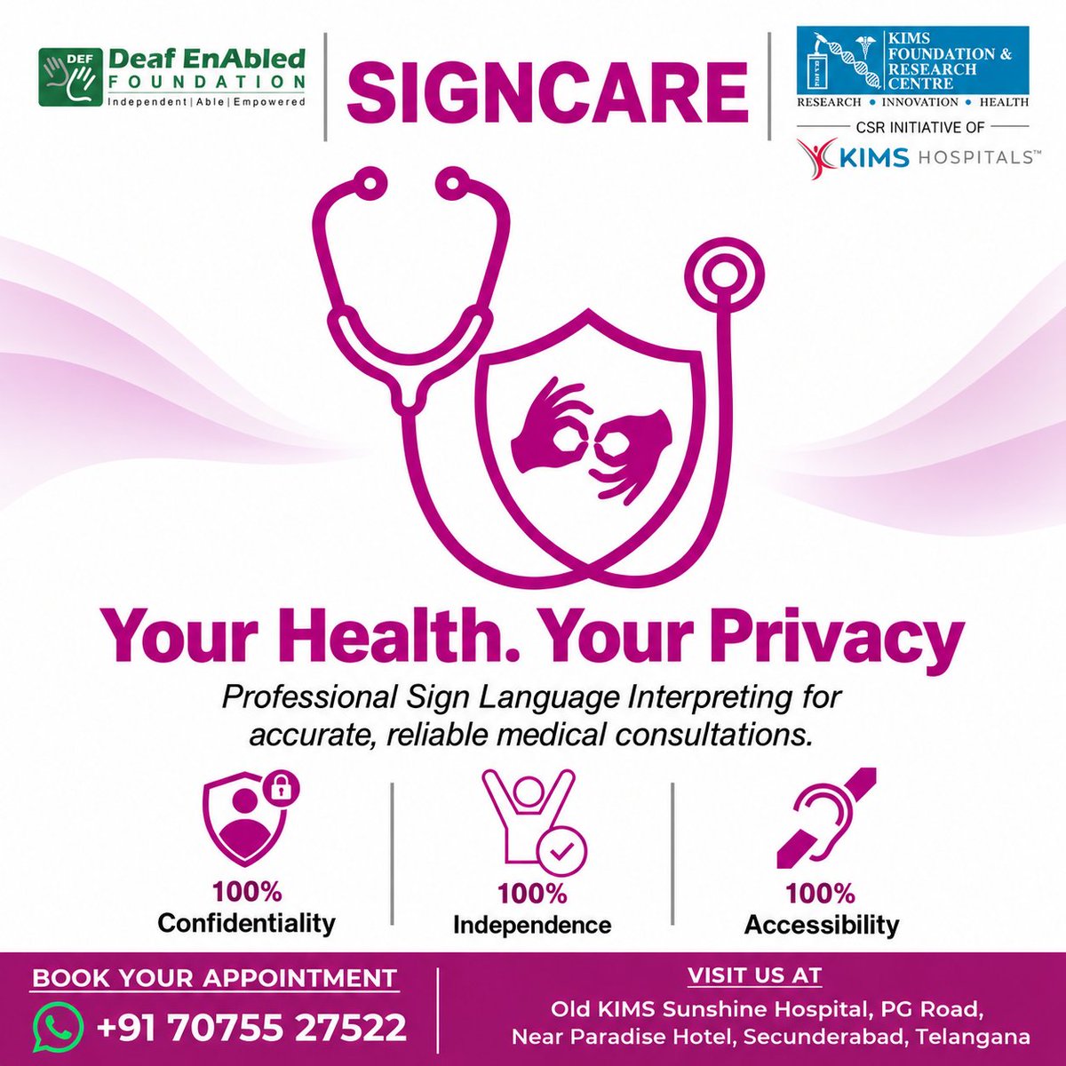 deafenabled's tweet photo. Discussing medical concerns requires a safe space. We offer expert interpreting to ensure your conversations with doctors remain completely protected and clear. Schedule a meeting today by simply messaging 7075527522.

#SignCare #deafwellness #medical #signlanguage https://t.co/ZxYDgyo6Y8