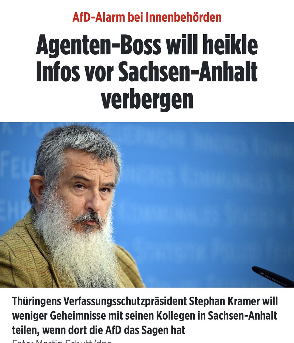 queru_lant's tweet photo. AfD-Hasser Stephan Kramer hat Angst, dass seine Leichen ans Licht kommen.

Es ist unerträglich, dass so ein inkompetenter Extremist einen Landes-Verfassungsschutz führen darf. https://t.co/E8AqkB4Wxh