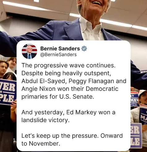 Lemon_2Sweet's tweet photo. The progressive wave continues. It’s time to listen to us the PEOPLE! We vote to SAVE democracy, America and the world. We must stop this downward spiral and we will! Stop useless military spending and direct trillions of dollars from the Pentagon budget to help Americans in need https://t.co/CN1nWBgyHC