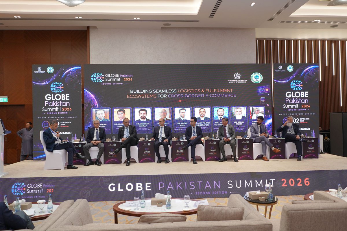 PakSingleWindow's tweet photo. The #GLOBEPakistanSummit 2026 brought together voices from across Pakistan’s digital trade and e-commerce ecosystem in Islamabad, creating a space to explore how technology, logistics, and collaboration can reshape the way businesses trade and connect.
 
#PSW joined this conversation with a focus on practical digital solutions. Faisal Butt, shared insights on “Building Seamless Logistics & Fulfilment Ecosystem” and “E-Commerce Enablement,” sharing perspectives on strengthening digital trade capabilities. At the PSW booth, Rizwan Samad, engaged with industry stakeholders, introducing them to PSW’s digital trade facilitation services and addressing their queries.
