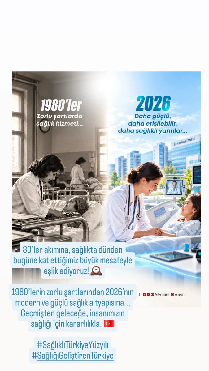 dhaltinova's tweet photo. 80’ler akımına, sağlıkta dünden bugüne kat ettiğimiz büyük mesafeyle eşlik ediyoruz! 🕰️

1980’lerin zorlu şartlarından 2026’nın modern ve güçlü sağlık altyapısına... Geçmişten geleceğe, insanımızın sağlığı için kararlılıkla. 🇹🇷

#SağlıklıTürkiyeYüzyılı
#SağlığıGeliştirenTürkiye https://t.co/dUxAiw7kY6