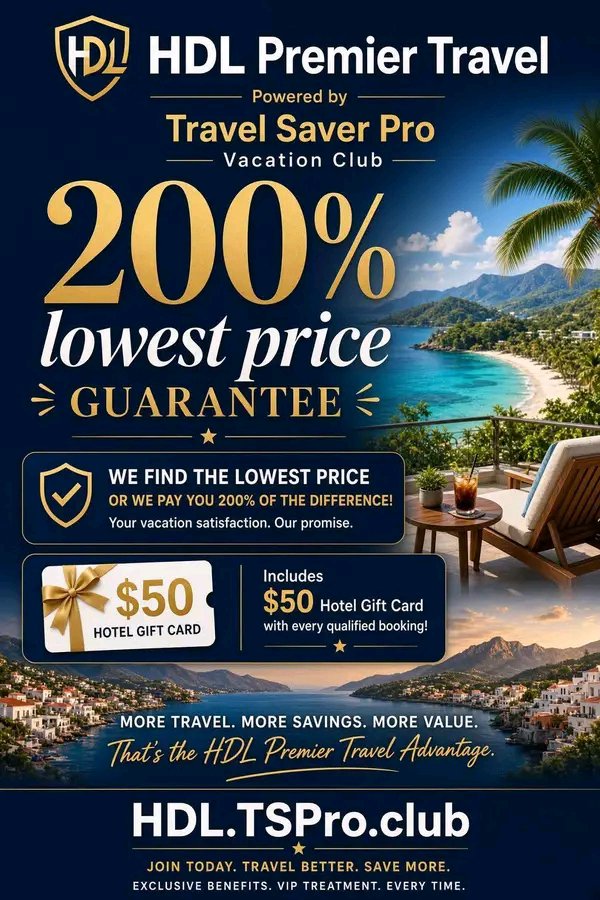 HDLPremiertravl's tweet photo. Unlock Luxury Vacations for Less with HDL Premier Travel!

Ready to turn your dream getaway into reality without breaking the bank? 

With HDL Premier Travel, you will never have to choose between luxury and savings again.

 https://t.co/KmaTWO792h! 🌴✨ https://t.co/6CDKAw7YG2
