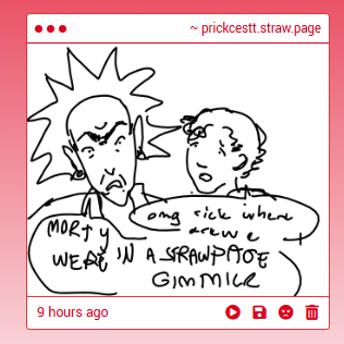 kmrsqno's tweet photo. HI WHO DREW THIS THEYRE SO ADORABLE aw jeez rick get them out of there!!!!!! https://t.co/t6jnlydJjt