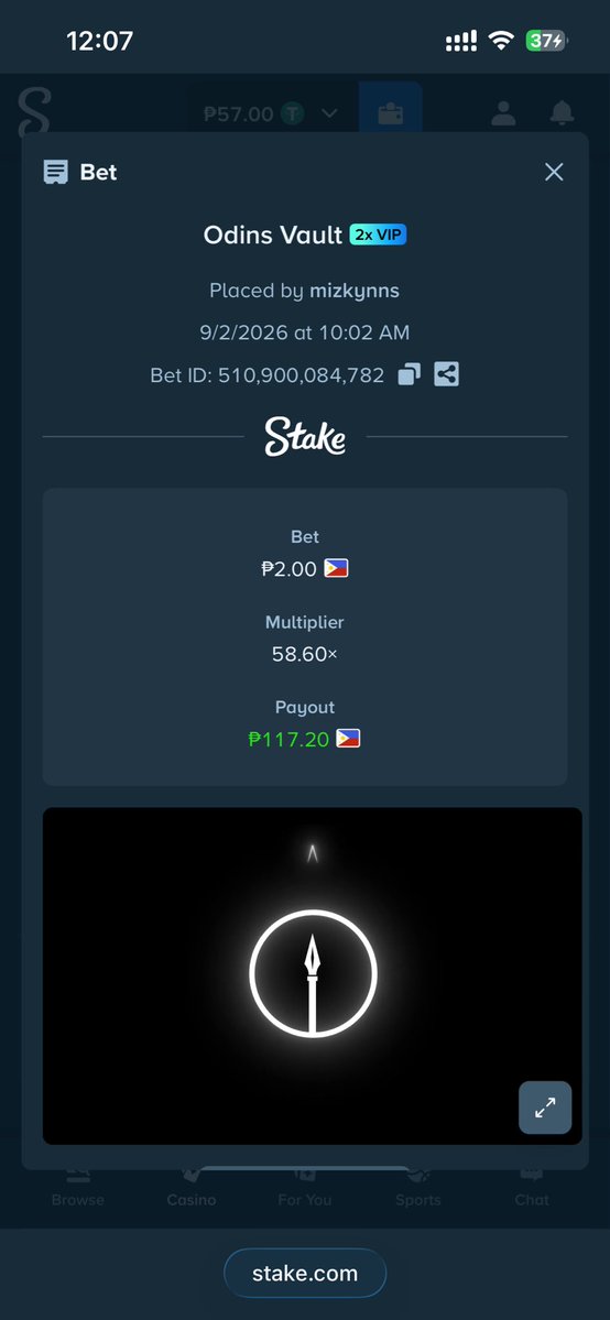 chenlelebomm_'s tweet photo. @ValkyrieXStudio Sharing my win! Please don’t judge me TvT 😭 This is already a big win for me. It’s my first time playing Odins Vault and I just won ₱117  🥹✨ @ValkyrieXStudio 

Stake: mizkynns

Bet ID: 510,900,084,782 https://t.co/vxIsXdITkj