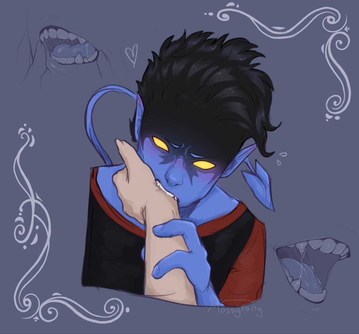 MossyFang's tweet photo. Uploading the other art that’s posted elsewhere 💙 https://t.co/GsCLcZjzQO