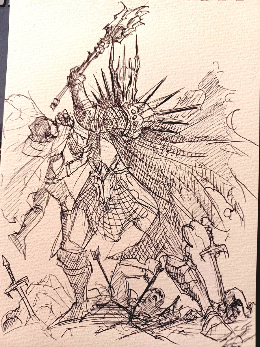 YoneharaShigeo's tweet photo. ボールペン落書き
ロード・オブ・ザ・リングのサウロン

忙しいを理由に描かないというのは不味いので少しでも描くように😓

#落書き
#ロード・オブ・ザ・リング
#サウロン
#スケッチ https://t.co/ArE0R4pSZ5