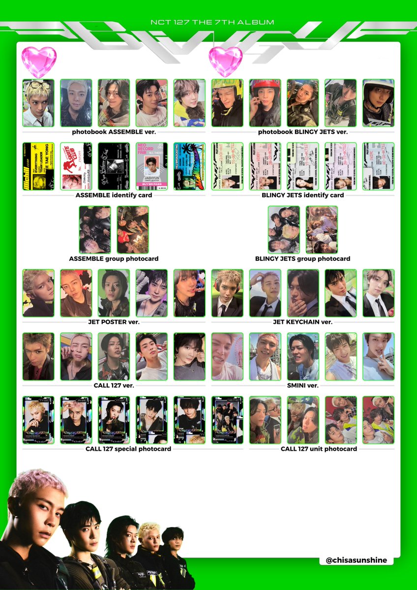 tychi07011215's tweet photo. NCT127  BLINGY 交換

【譲】画像1枚目のもの

【求】画像2枚目(🩷印テヨン)
              ・ photobook ASSEMBLE
              ・photobook BLINGY JETS

CALL127 special photocardは同種交換

郵送での交換希望 https://t.co/DkIwMHC6IR