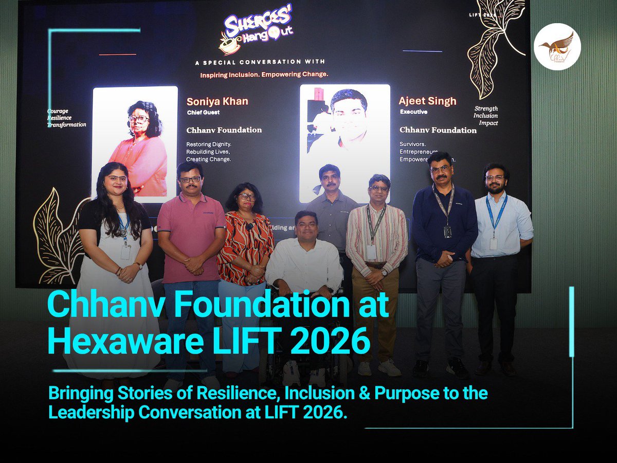 StopAcidAttacks's tweet photo. We were honoured to represent Chhanv Foundation and @SheroesHangout at LIFT – Leading into the Future of Technology, Hexaware Technologies’ (@HexawareGlobal) annual leadership and learning gathering, held at the Siruseri Campus in Chennai.

Our COO @ajeetsingh2110, and Soniya Khan epresented the organisation and joined an engaging fireside conversation with Hexaware’s Future Leaders, Executives and Management Team.

The conversation brought together perspectives on leadership, resilience, inclusion and meaningful social change, while sharing our journey and the transformative work of Sheroes Hangout.

From enabling survivors to rebuild their confidence and independence to creating opportunities through skill development, employment, entrepreneurship and community-led change, the conversation highlighted how purpose-driven work can create impact far beyond individual lives.

For us, leadership is not just about building organisations. It is about creating opportunities, challenging stereotypes and ensuring that every individual has the space and support to lead a life of dignity and choice.

We are grateful to Hexaware Technologies (@HexawareGlobal) for bringing us into this meaningful conversation and for creating a platform where stories of resilience could inspire the leaders of tomorrow. 

#chhanvfoundation #sheroeshangout #hexaware #lift2026 #leadership
