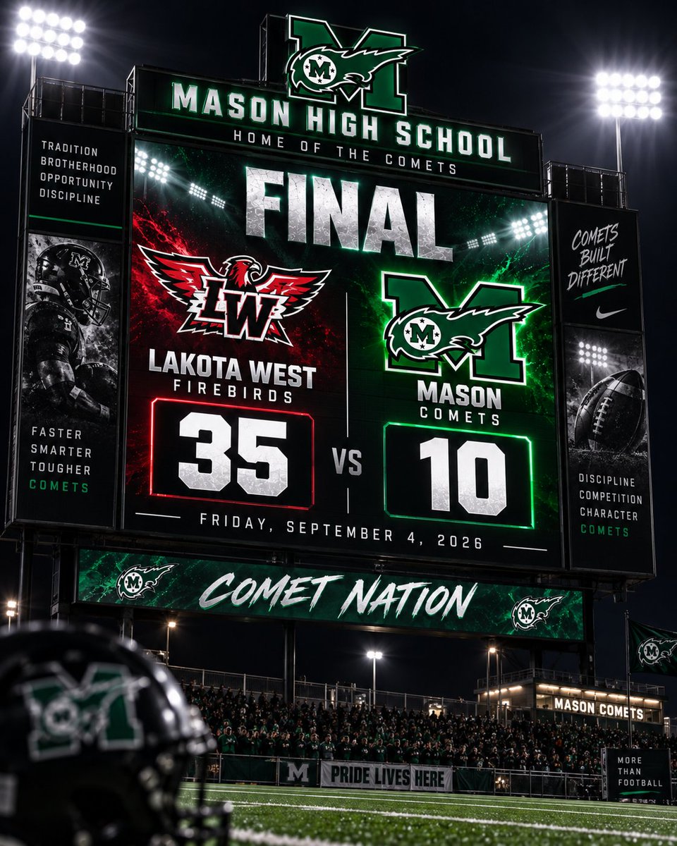 LouisWalker2010's tweet photo. Tough result Friday night, but the final score didn’t fully reflect how hard we competed and how long we battled. We were in the game deep into the 3rd quarter, and every game gives us something to build from.

I’m grateful for our coaches for continuing to challenge, develop, and prepare us, and for my teammates who compete, work, and push each other every day.

Win or lose, there is always something to learn from the film, areas to improve, and another opportunity to get better. The goal is to keep growing, keep competing, and keep raising the standard together.

I love the process, I love competing, and I’m thankful to be part of this team.

Back to work. Go Comets. ☄️

Louis Walker | #25 | CB/WR | Class of 2028
#MasonComets #ClassOf2028 #CB #WR #OhioFootball
