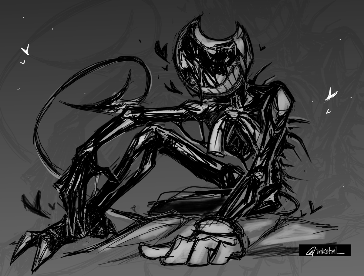 inkotal_'s tweet photo. Guys if I don't respond blame the ink demon. He patted the bed real nice and I've fallen for it. hook line and sinker- 💔 https://t.co/uWlvYHyRNk