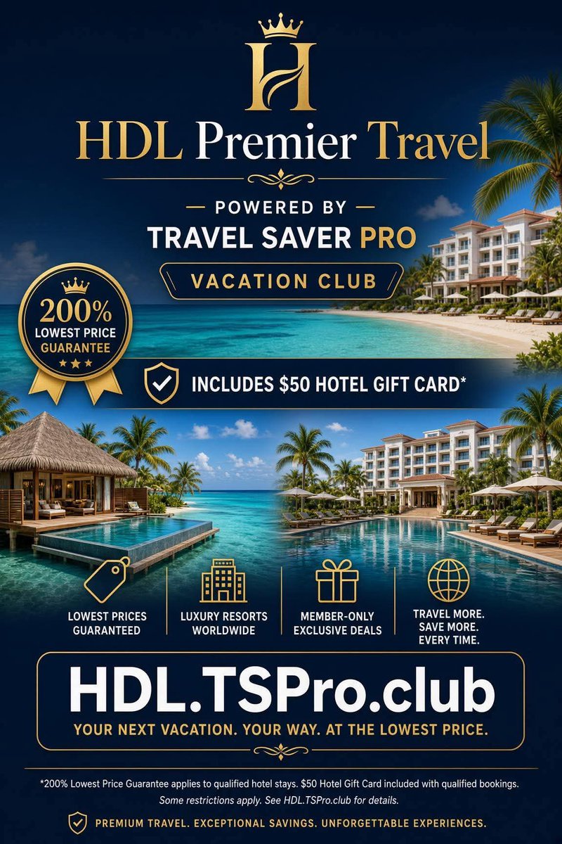 HDLPremiertravl's tweet photo. 🏝️ Luxury resorts. Beautiful beaches. Better savings.

Travel more and make every getaway count with HDL Premier Travel. 🌊✨

Explore member-only travel deals and the benefits featured in the offer.

https://t.co/KmaTWO792h https://t.co/c2MhRahsom