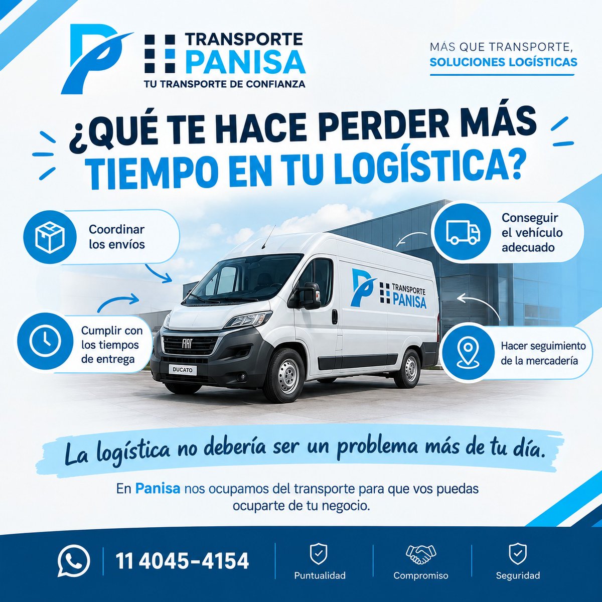 PANISASRL's tweet photo. 🚚 ¿Qué te hace perder más tiempo en tu logística?

Coordinar envíos, conseguir vehículos, cumplir tiempos o hacer seguimiento.

 En Panisa nos ocupamos del transporte para que vos te ocupes de tu negocio.

📲 11 4045-4154

#Logística #Transporte #Panisa https://t.co/dvSugYAtdZ