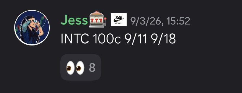 ItsJackpotJess's tweet photo. Still holding 📈 #INTC #stockmarket #optionstrader https://t.co/ne1UQZPXOn