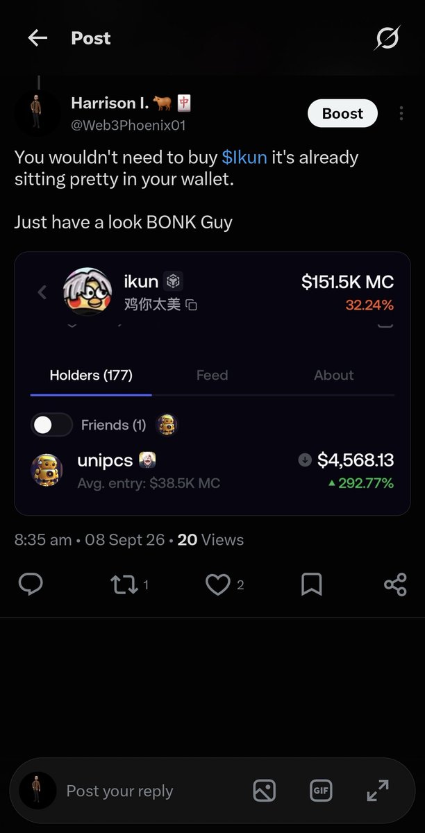 Web3Phoenix01's tweet photo. @theunipcs A low cap Gem that can bless the entire trenches. You already own 3% for free Sir https://t.co/SmNbASIjIt