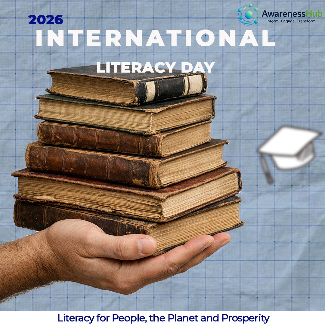 AwarenessHubMGF's tweet photo. International Literacy Day 2026 is being observed under the theme “Literacy for People, the Planet and Prosperity.”

Literacy is more than a skill—it is a catalyst for sustainable development. 

#InternationalLiteracyDay2026 #Awarenesshub #Sustainabledevelopment https://t.co/QiJexkx2BO