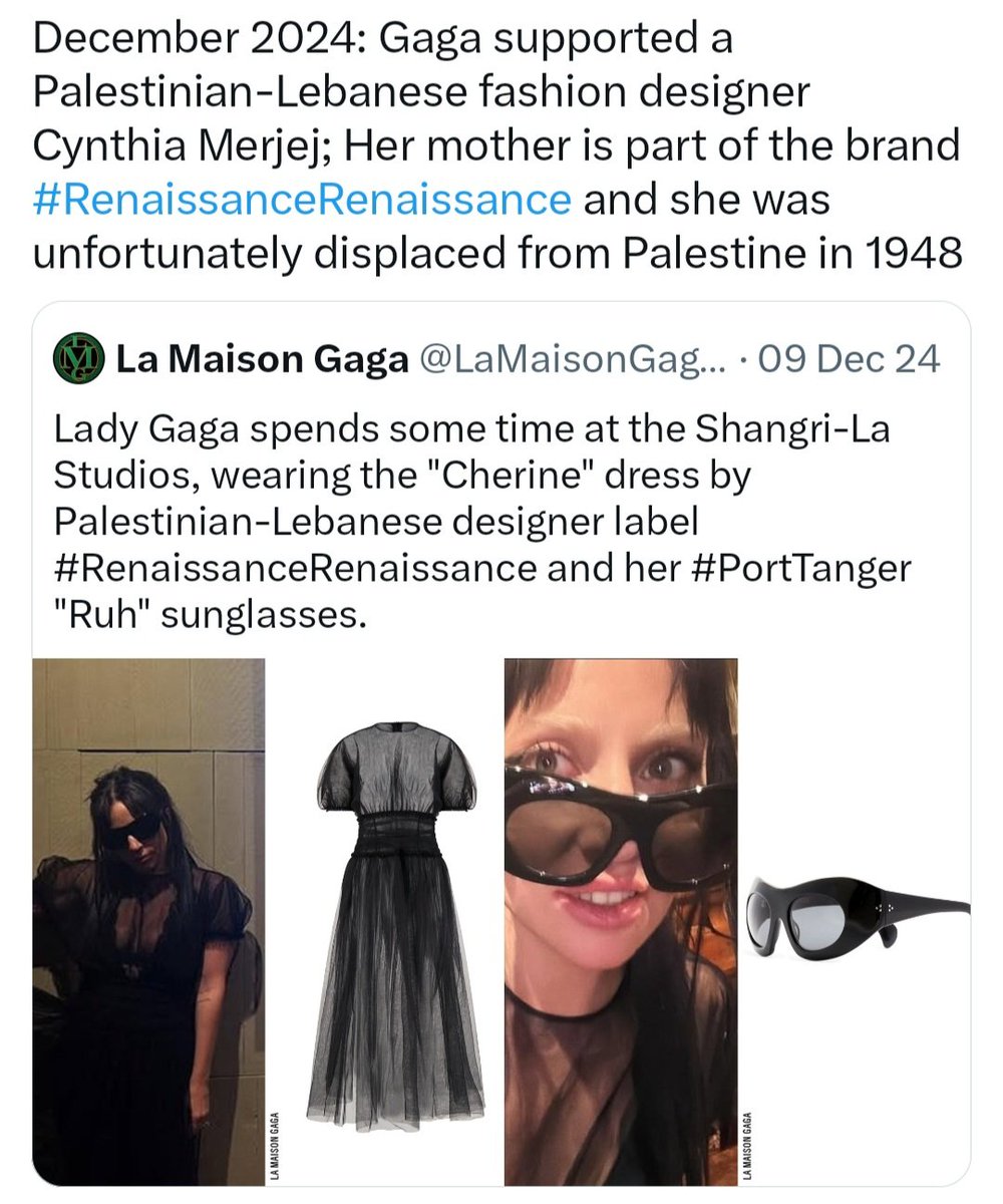 EmoJoshy1's tweet photo. Fun fact: Lady Gaga's foundation published a story with a Palestinian poet and activist talking about mental health and how the atrocities happening have impacted him.

She also personally requested a Palestinian fashion designer whose mother was displaced from Palestine. https://t.co/aQig0xquyw