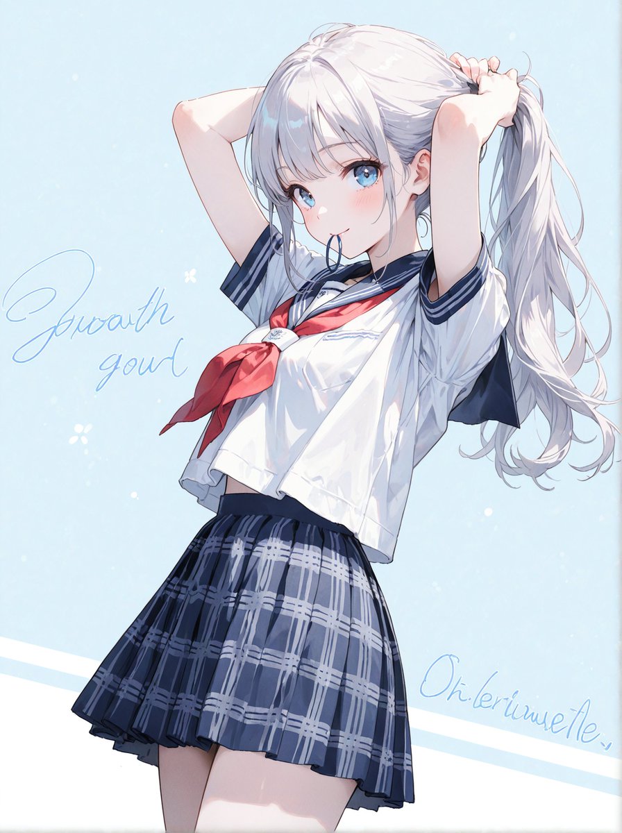 wackee_san_ai's tweet photo. ヘアゴム銀髪ちゃん❤️
#AIイラスト https://t.co/U0NjQuvNyq