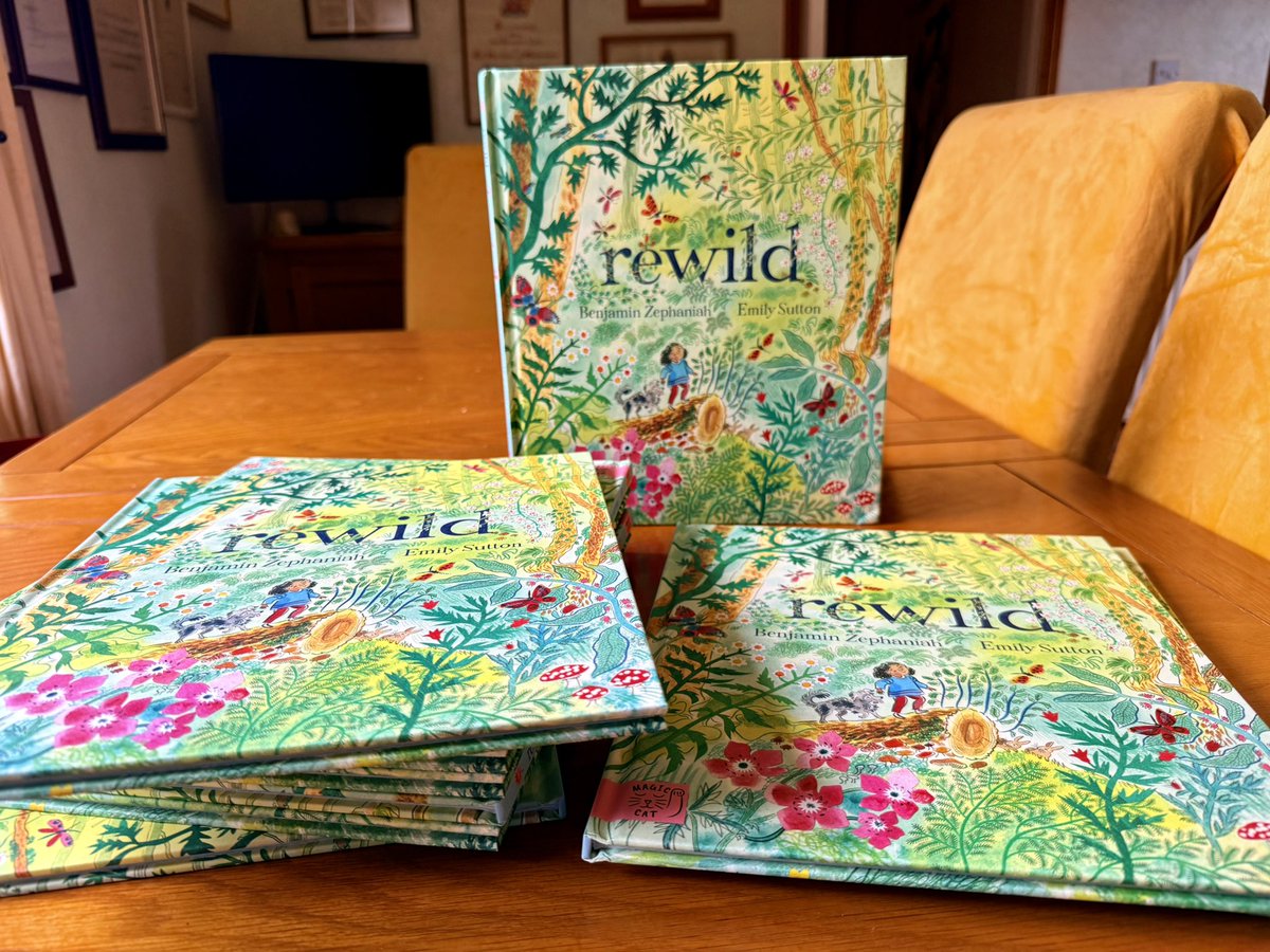 BZephaniah's tweet photo. Today, a new edition of his words arrived in our home. Seeing Benjamin 's poetry paired with Emily Sutton's beautiful illustrations published by @publishing_cat feels like a tender new way to hold his voice. Rewilding, always https://t.co/n49E6A0SUt