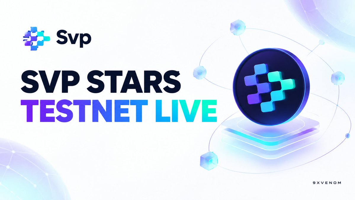 9Xvenom's tweet photo. SVP STARS L1 TESTNET IS LIVE 🪂

→ Cost: Free
→ Time: 5–10 mins
→ Reward: Stars Points + Badges

@SvpChain is an AI-native L1. Stars Rewards Hub is live.

How to start farming 👇🏻

1. Add SVP Testnet

→ Network: SVPChain Testnet
→ Chain ID: 2517
→ RPC: https://t.co/AoRNa0Agsg
→ Symbol: SVP
→ Explorer: https://t.co/BBTsUI7sjz

2. Claim Testnet SVP

→ Open https://t.co/hM1XB3LD96
→ Paste your 0x wallet address
→ Claim 1 test SVP per hour

3. Open Stars Hub

→ Go to https://t.co/MeJPG671qV
→ Connect the same wallet
→ Complete available testnet tasks
→ Stack Stars Points + badges

4. Stay Active

→ Complete daily tasks
→ Make testnet transactions when required
→ Keep checking the Rewards Hub for new quests

📌 Important Info 👇🏻

→ Use a burner wallet
→ TGE in Q4 2026
→ Points ≠ confirmed token airdrop
→ Faucet limit is 1 claim/hour/address

📌 That's all for now.

❤️ Like
🔁 RT
🔖 Bookmark

Follow @9Xvenom for more early crypto guides.

NFA. DYOR.