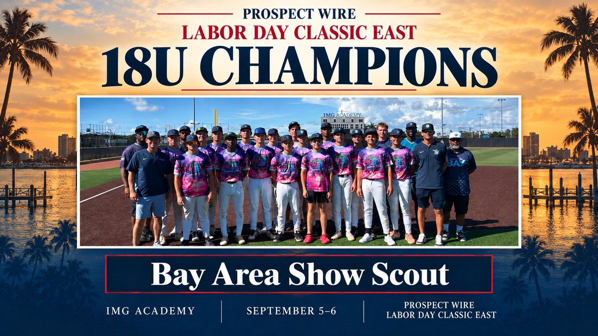 ProspectWire's tweet photo. 2026 Labor Day Classic East
September 5-7 / IMG Academy
Upperclass Division
#PWBaseball👷🌴 https://t.co/OAxoaqL6OQ