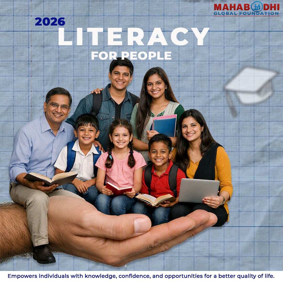 MahabodhiGlobal's tweet photo. International Literacy Day 2026 is being observed under the theme “Literacy for People, the Planet and Prosperity.”

Literacy is more than a skill—it is a catalyst for sustainable development. 

#InternationalLiteracyDay2026 #LiteracyForPeoplePlanetProsperity https://t.co/eNhUQuHb0U