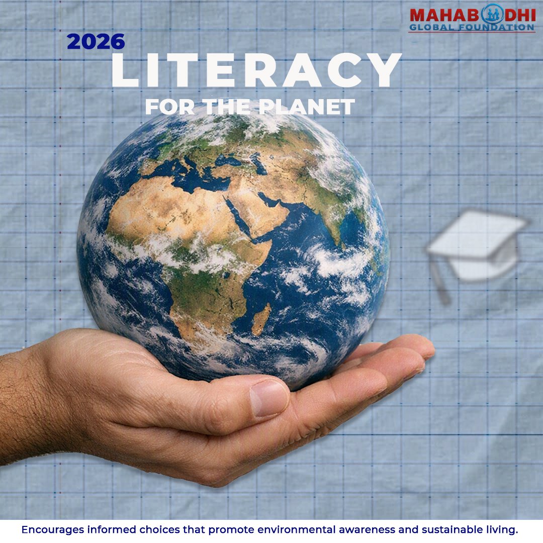 MahabodhiGlobal's tweet photo. International Literacy Day 2026 is being observed under the theme “Literacy for People, the Planet and Prosperity.”

Literacy is more than a skill—it is a catalyst for sustainable development. 

#InternationalLiteracyDay2026 #LiteracyForPeoplePlanetProsperity https://t.co/eNhUQuHb0U