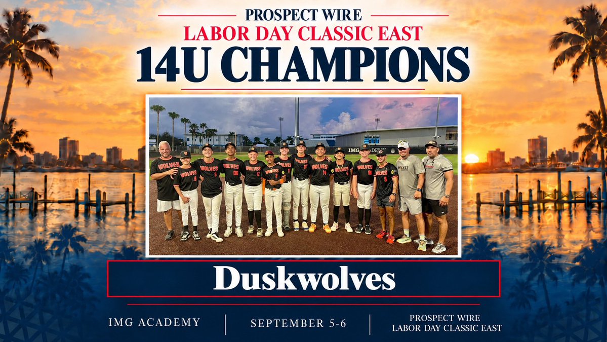 ProspectWire's tweet photo. 2026 Labor Day Classic East
September 5-7 / IMG Academy
NextGen 14U Division
#PWBaseball👷🌴 https://t.co/P3GSRh52R5