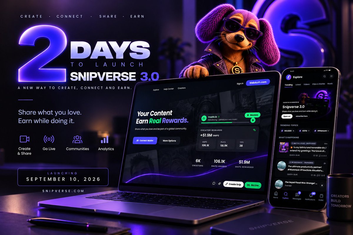 snipverse's tweet photo. We’ve been building. We’ve been testing. Now it’s almost time to show the world what’s next.

2 DAYS TO GO.

SNIPVERSE 3.0. LET’S GO!

https://t.co/oKNCflAzDX

#Snipverse #XPRNetwork @webauthwallet https://t.co/ZX6aMGPhAg