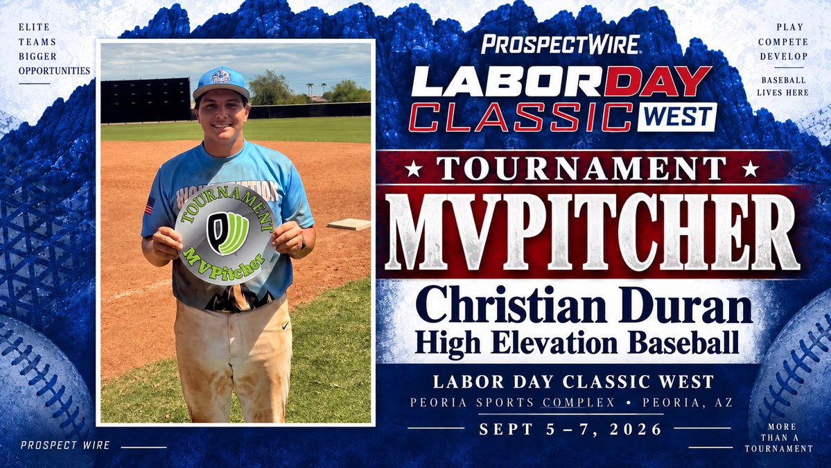 ProspectWire's tweet photo. 2026 Labor Day Classic West
September 5-7 / Peoria, AZ
#PWBaseball👷🌵 https://t.co/iGVToheFYL