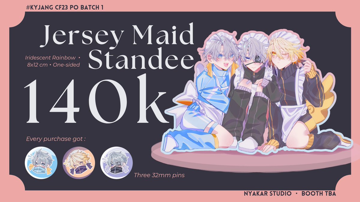 kyyyjang's tweet photo. [RTs are very appreciated.]
Hello, I'm posting my PO batch 1 catalogue for CF23!

⚠️Forever Calender, Standees, and Clear Poca only available in this PO and OTS⚠️

📌 TBA, Nyakar Studio
🗓 8-13 Sept 2026, 10.00 WIB.
✨ HSR (Phaicest, Myphai)

Link below.
#CF23 #CF23catalogue https://t.co/QiI6cBIf6L