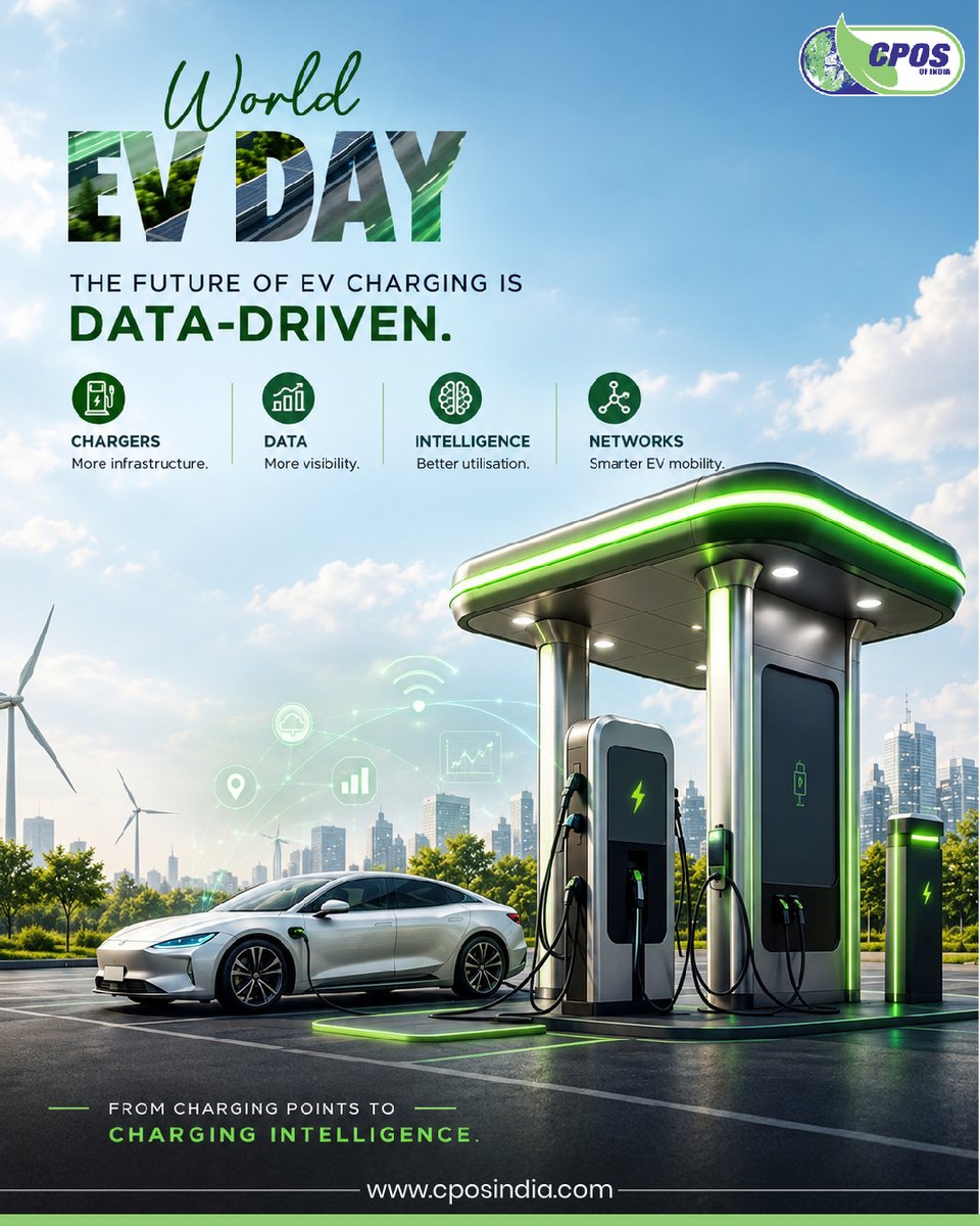 CPOSIndia's tweet photo. Happy World EV Day! ⚡

Electric mobility becomes meaningful when it makes everyday travel more convenient, reliable and seamless.

From the commuter’s perspective, CPOS looks towards a more people-centric EV mobility ecosystem.

#WorldEVDay #CPOS #ElectricMobility https://t.co/ZrV6R6FY4v