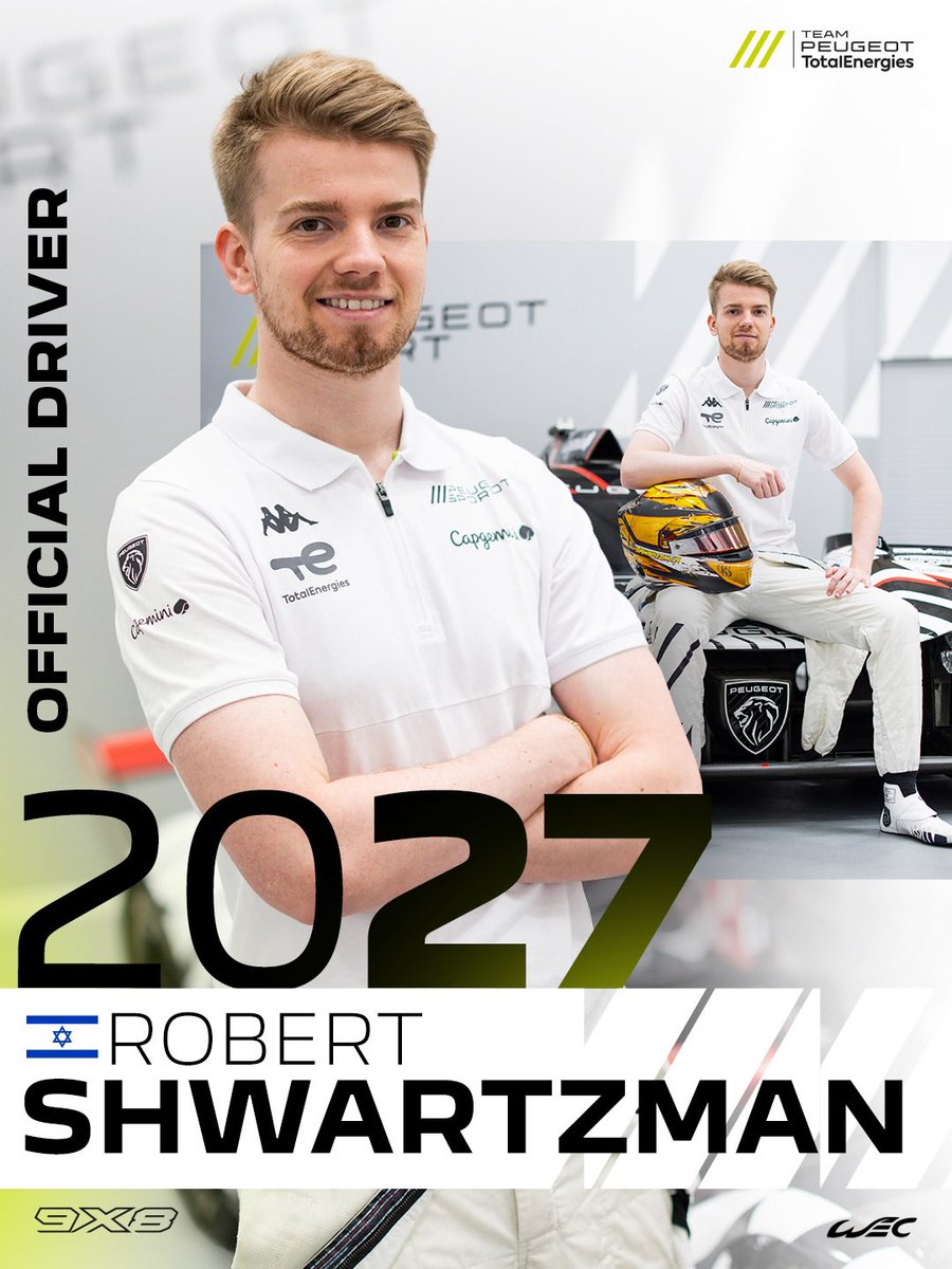 peugeotsport's tweet photo. Welcome to the team, @ShwartzmanRob! Former WEC race winner and Indy 500 pole-sitter, he brings top-tier pace to our lineup as an Official Driver for the 2027 WEC season!

#WEC #Peugeot9X8 https://t.co/4mNyCKIALE