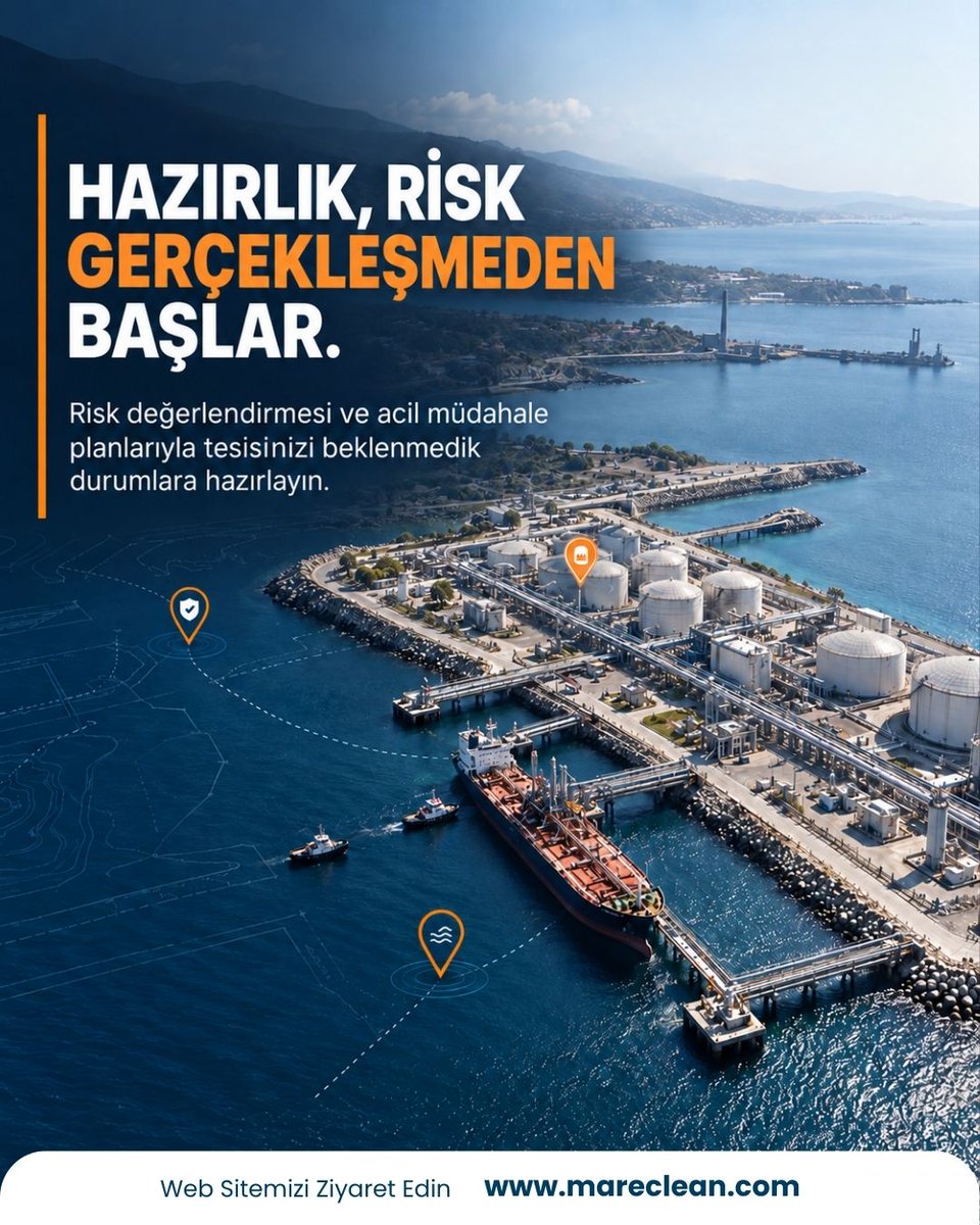 mareclean's tweet photo. Risk gerçekleşmeden önce hazırlığınızı tamamlayın. Risk değerlendirmesi ve acil müdahale planlarıyla tesisinizi beklenmedik durumlara karşı güvence altına alın.

#MareClean #AcilMüdahale #RiskYönetimi https://t.co/zXduqU3oHG