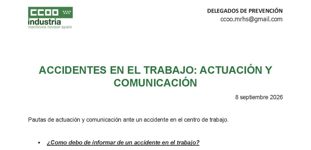 CcooMartinrea's tweet photo. ▶️ ¿Qué hacer ante un accidente de trabajo?

👉  https://t.co/mWFuW8wznt

#PRL #CCOO #CCOOMRHS https://t.co/4b1jhJJ2XU