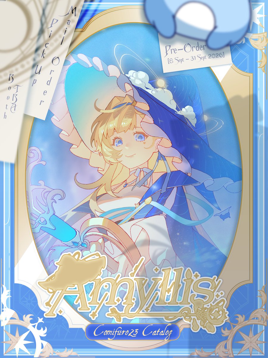 amyllis_'s tweet photo. ๋ ࣭.𖥔 ݁ ˖「 AMYLLIS #CF23 PRE-ORDER 」☾｡ﾟ☀︎⁺  
[🩵 &amp; 🔁] are appreciated!  

🗓️ 08 Sept - 31 Sept 2026
📍Pick-up at Comic Frontier 23 
📦Mail order available!  
📌Booth: Maid by Accident (TBA)
🛒PO Form: https://t.co/RDqdoOB8yK

#comifuro23 #cf23catalogue #comifuro https://t.co/E6qVbU8vEe