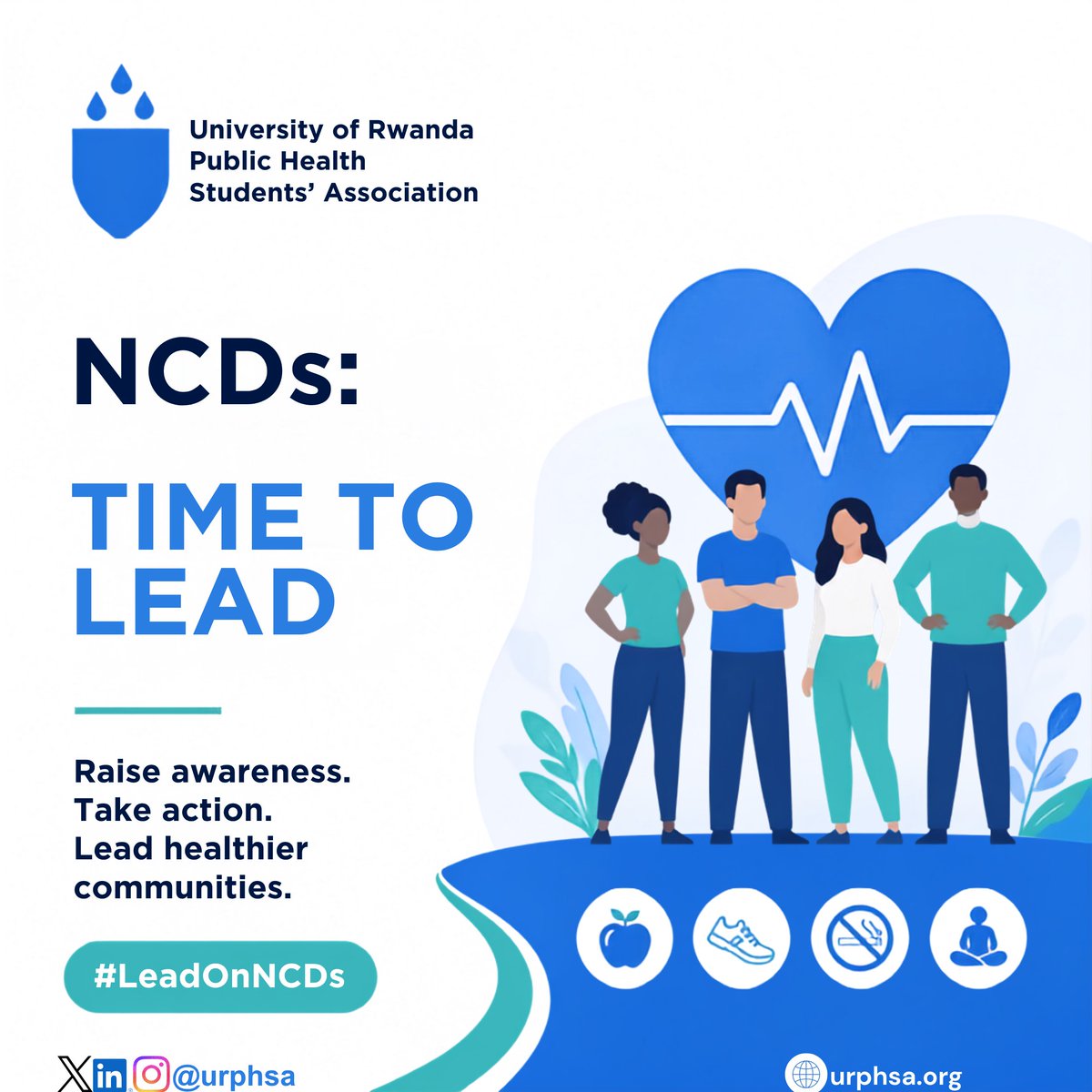 urphsa's tweet photo. Every healthier community begins with a choice: to learn, to act, and to lead.
Let’s speak openly about non-communicable diseases and support one another in making healthier choices.
Together, we can turn awareness into action.
@urphsamn_rwanda
#LeadOnNCDs #PublicHealth https://t.co/OkChlFA9le
