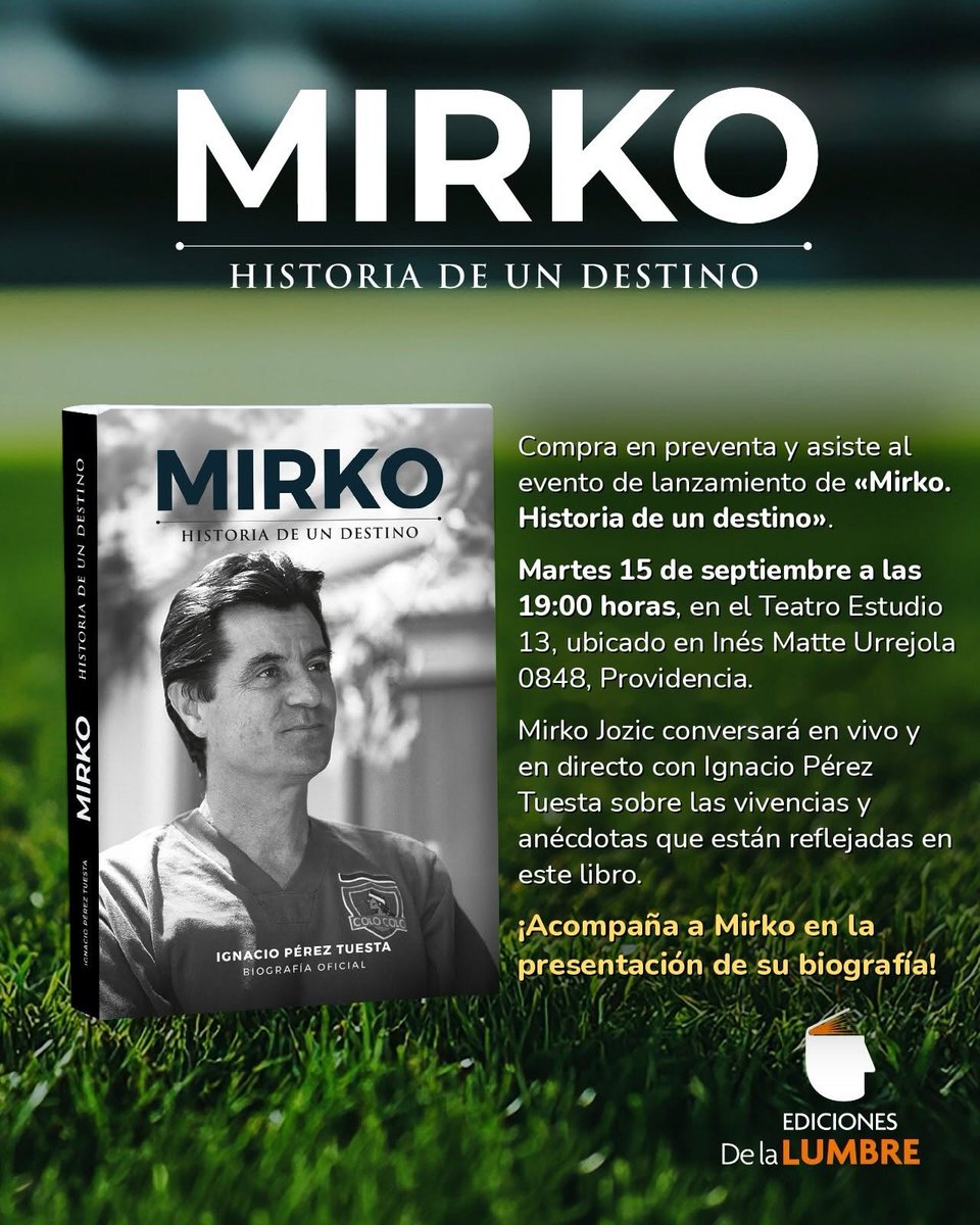 IPerezTuesta's tweet photo. Ya está disponible "Mirko. Historia de un destino",  tras casi dos años de investigación y 45 horas de conversación con él en Croacia.
Al comprar en preventa podrán estar en el lanzamiento donde conversaremos con Mirko sobre las historias de esta biografía
https://t.co/927AmWEzPA https://t.co/3gEXcNZTwH
