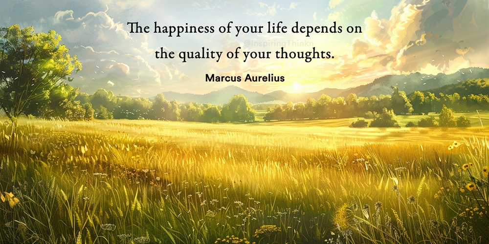 InspiringThinkn's tweet photo. The happiness of your life depends upon the quality of your thoughts. Marcus Aurelius https://t.co/WwSJXWxXPV