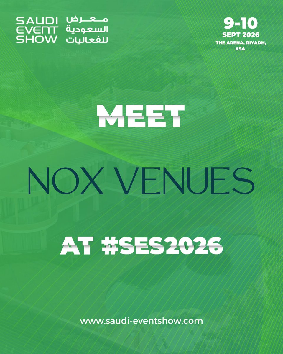 SaudiEventShow's tweet photo. Discover purpose-built event spaces and complete venue management w/ NOX Venues at the SES2026! 🏛️✨

Visit Stand F50 to meet Sales Director Youssef Boutahri &amp; the team

🗓️9-10 Sept 2026
📍The Arena, Riyadh, KSA
🔗Register - https://t.co/DixzoGydIF https://t.co/WQXfrZ6tkB
