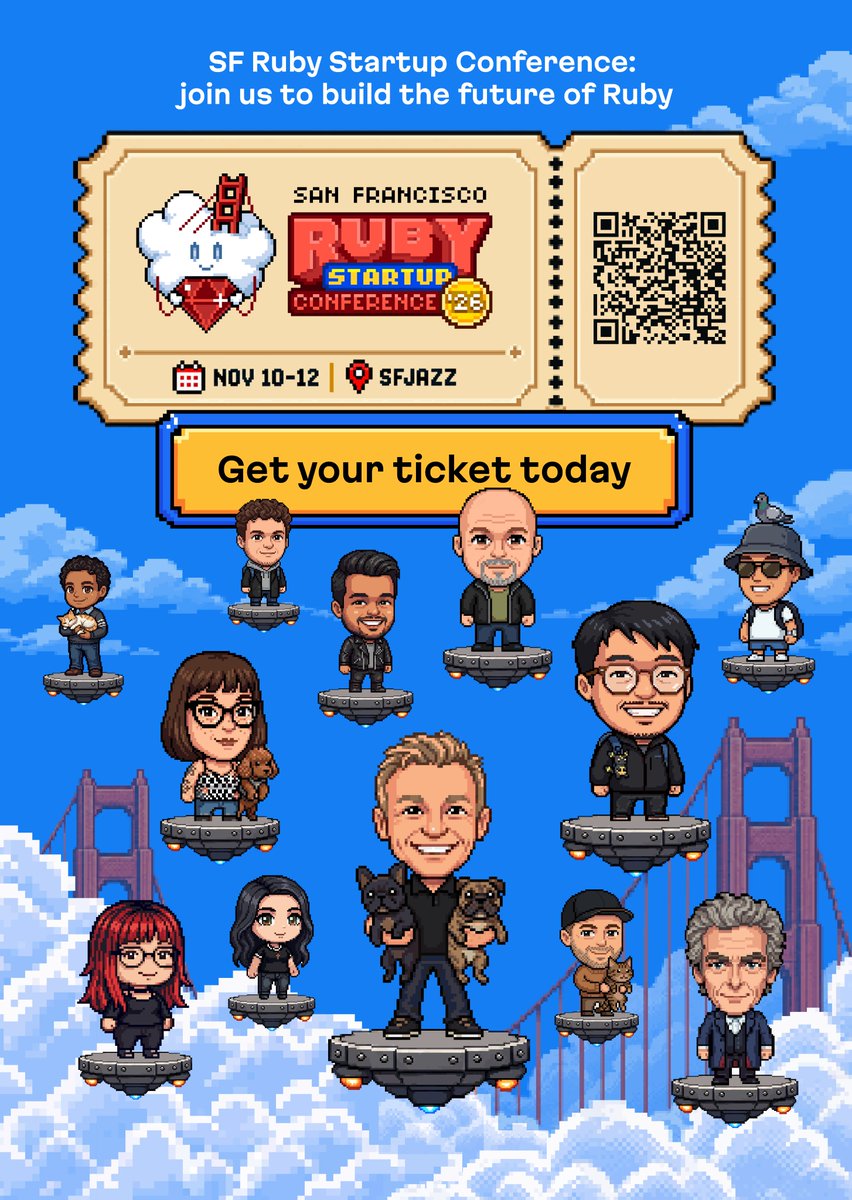 sfrubyconf's tweet photo. We read the latest RubyAI issue by @mattsolt and were extra bummed about the chart that shows the big decline of new Ruby developers. 

But the good news is that all engineers who come to SF Ruby are actively participating in making the ecosystem better to attract new people. 

Being in the same room with founders of successful startups and authors of some of the best OSS tools in the language is the first step to making a better ecosystem and attracting new users.

We love Ruby and want to see it succeed. If you do too, let's meet at SFJAZZ this Nov 10–12. 

Only 22 days to get tickets: https://t.co/3ktdxlfQDv