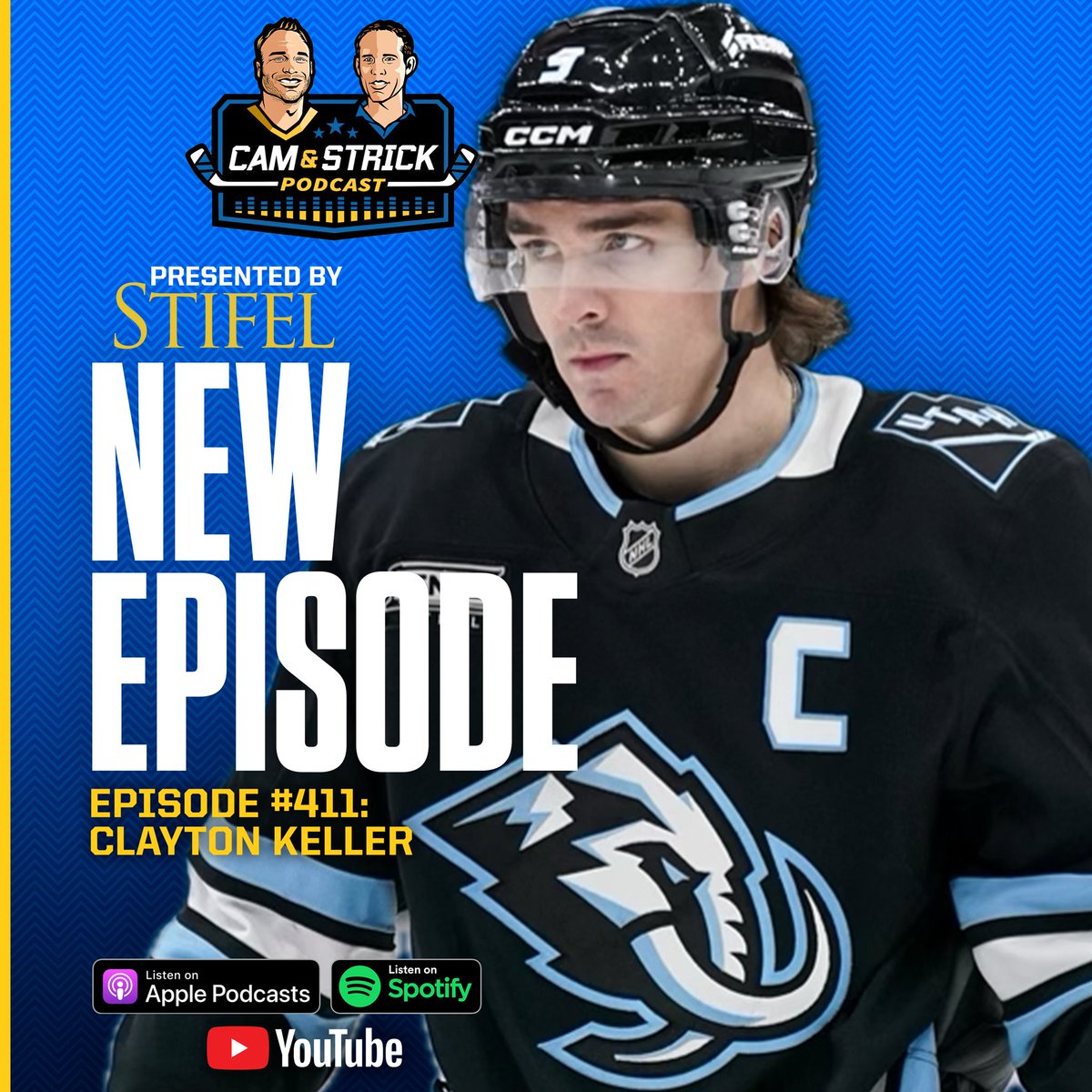 CamandStrick's tweet photo. 🎙️Episode #411: Clayton Keller   

Utah management 
Gold medal celebration 
Saint Louis hockey 
Leaving Arizona 
Hughes situation 

➕ Much more

🎧: https://t.co/usZ5iG0pKG
 📺: https://t.co/wjO8gMYkAN https://t.co/nE4DJnXylA