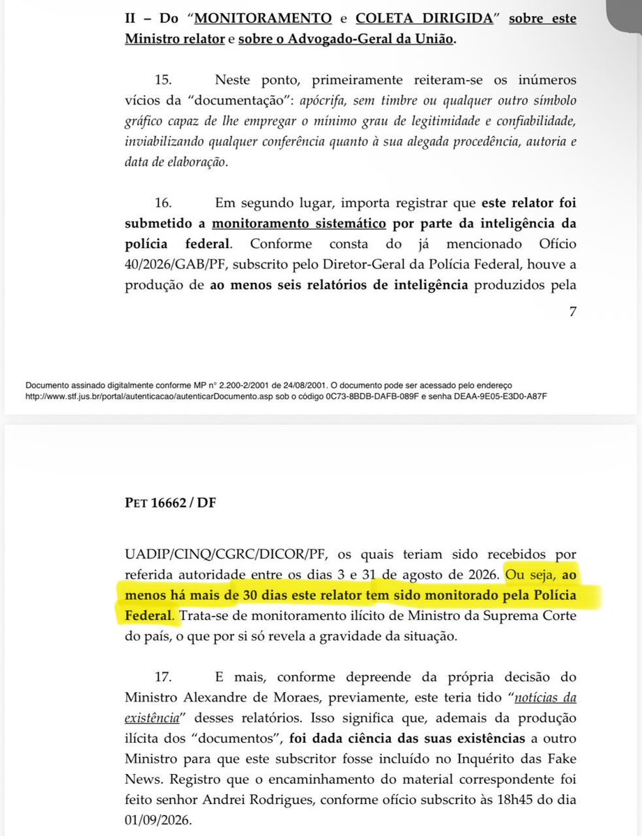 NewsLiberdade's tweet photo. 🚨URGENTE - André Mendonça diz que estava sendo monitorado ilegalmente pela PF por pelo menos 30 dias https://t.co/PwgNa0Izwu